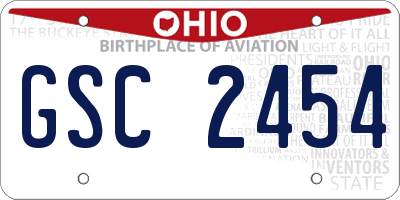 OH license plate GSC2454