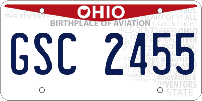 OH license plate GSC2455