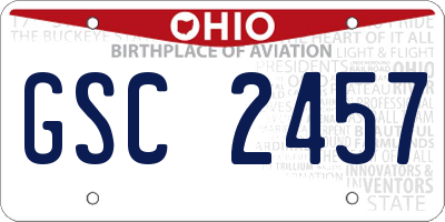 OH license plate GSC2457