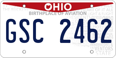 OH license plate GSC2462