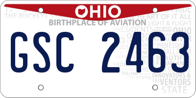 OH license plate GSC2463