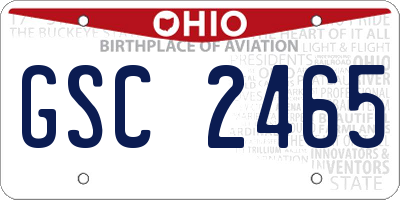 OH license plate GSC2465