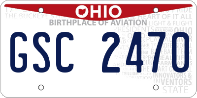 OH license plate GSC2470