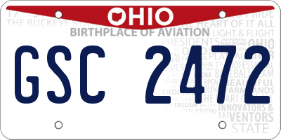 OH license plate GSC2472