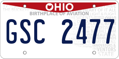 OH license plate GSC2477