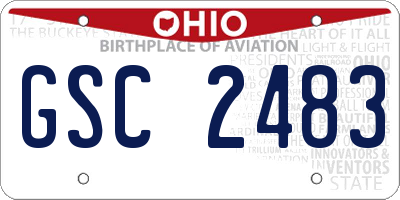 OH license plate GSC2483