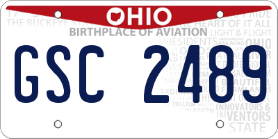 OH license plate GSC2489