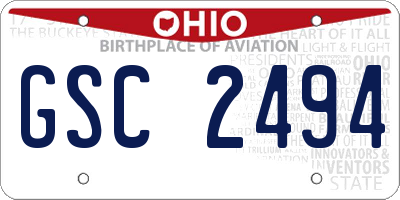 OH license plate GSC2494