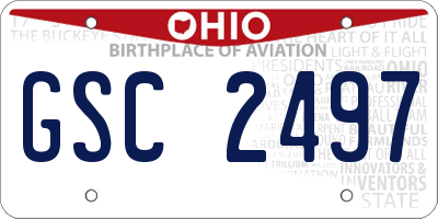 OH license plate GSC2497