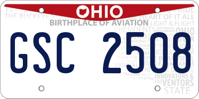 OH license plate GSC2508