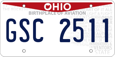 OH license plate GSC2511