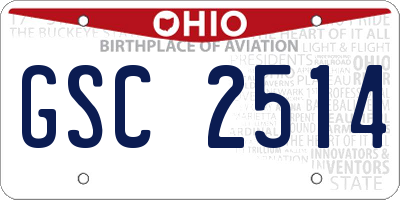 OH license plate GSC2514