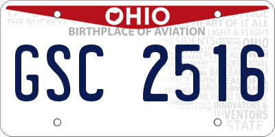 OH license plate GSC2516