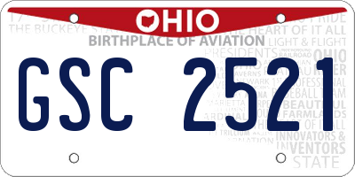 OH license plate GSC2521