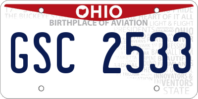 OH license plate GSC2533