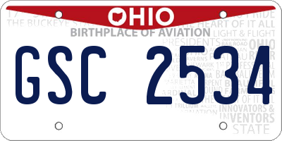 OH license plate GSC2534