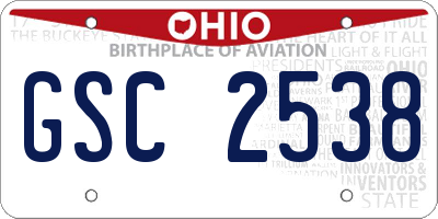 OH license plate GSC2538