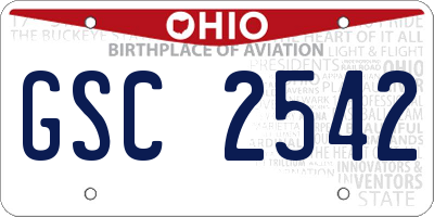 OH license plate GSC2542