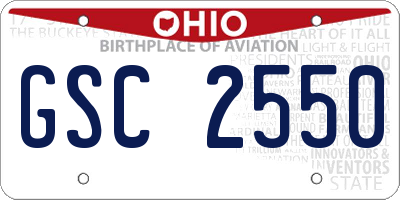 OH license plate GSC2550