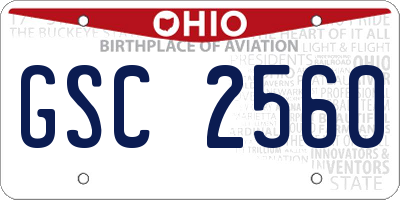 OH license plate GSC2560