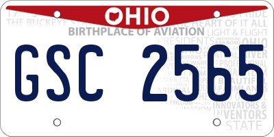 OH license plate GSC2565