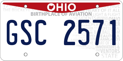 OH license plate GSC2571