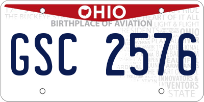 OH license plate GSC2576