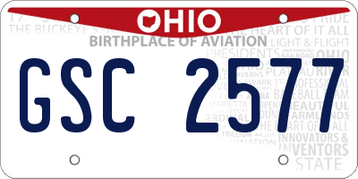 OH license plate GSC2577