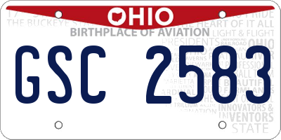 OH license plate GSC2583