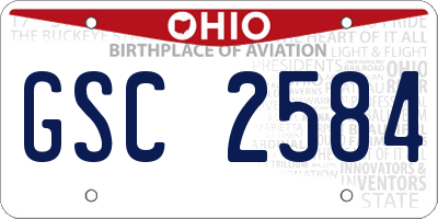 OH license plate GSC2584