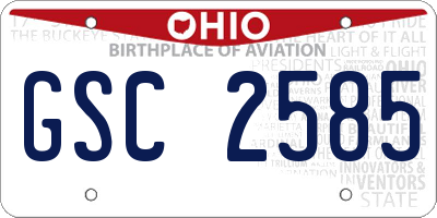 OH license plate GSC2585