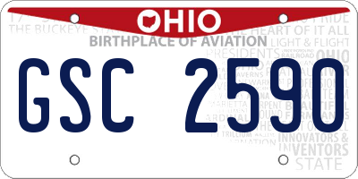 OH license plate GSC2590