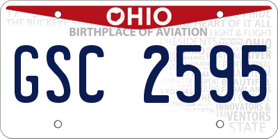 OH license plate GSC2595