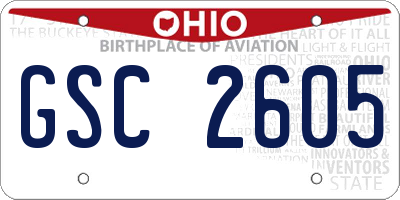 OH license plate GSC2605