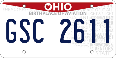 OH license plate GSC2611