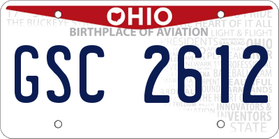 OH license plate GSC2612