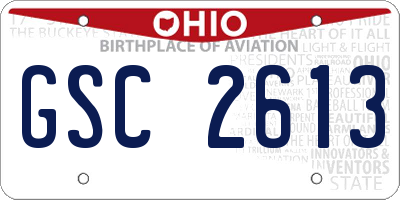 OH license plate GSC2613