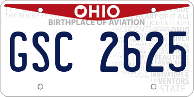 OH license plate GSC2625