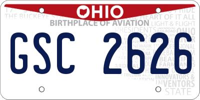 OH license plate GSC2626