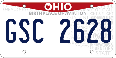 OH license plate GSC2628