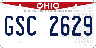 OH license plate GSC2629