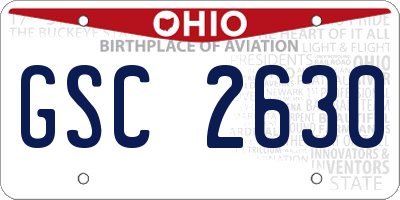 OH license plate GSC2630