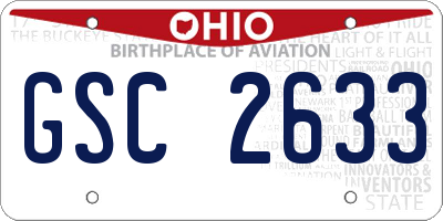 OH license plate GSC2633