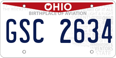 OH license plate GSC2634