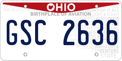 OH license plate GSC2636