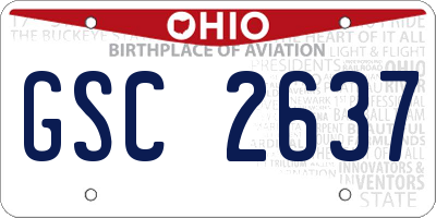 OH license plate GSC2637