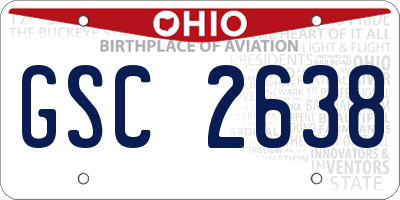 OH license plate GSC2638