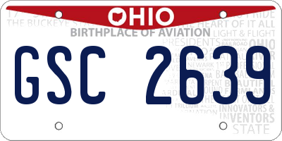 OH license plate GSC2639