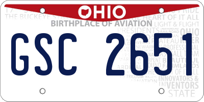 OH license plate GSC2651