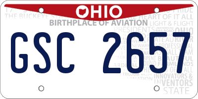 OH license plate GSC2657